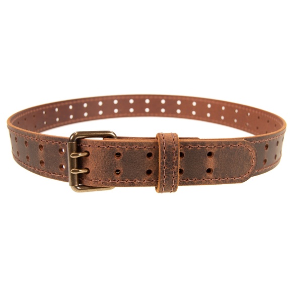 Men's Leather Belt, Vintage Style, Amish Handmade - Picture 3 of 3